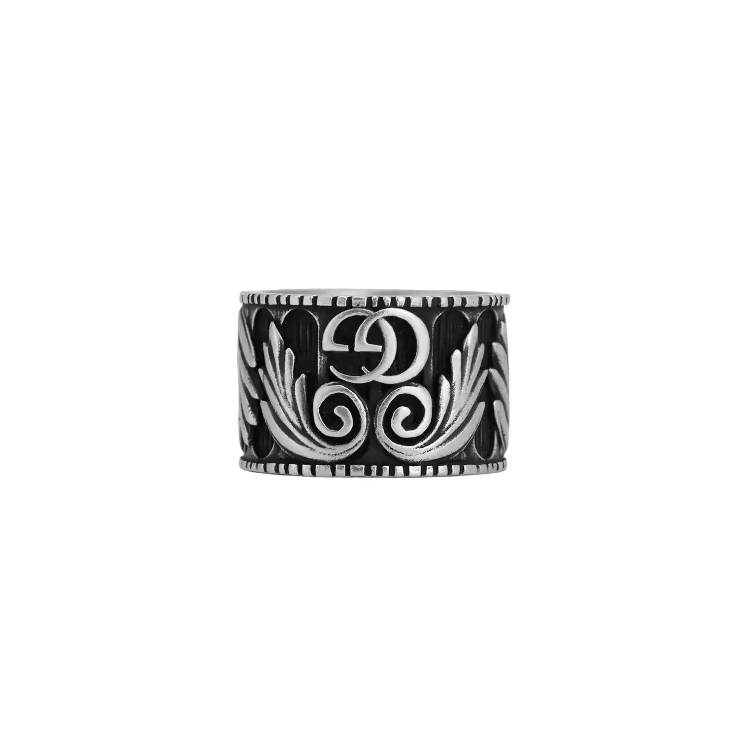 Double G Gucci Ring With Leaves