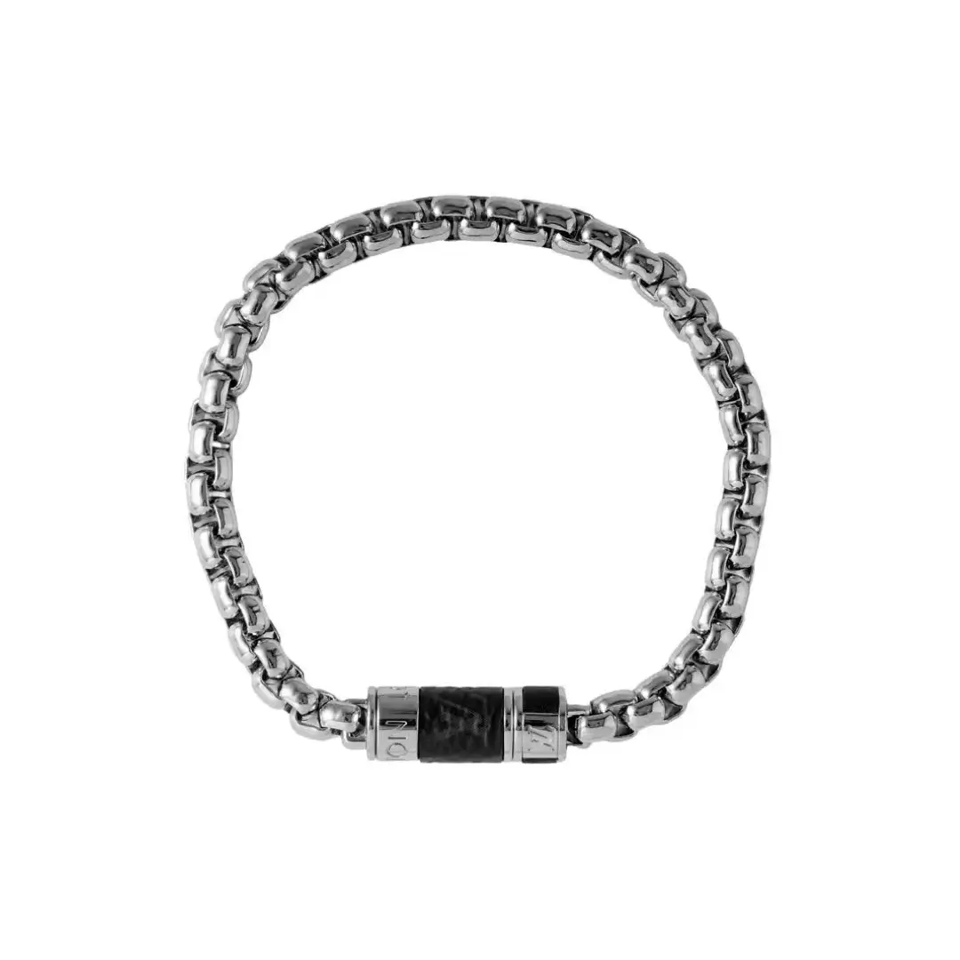 Louis Vuitton Bracelet Men Silver Monogram Chain