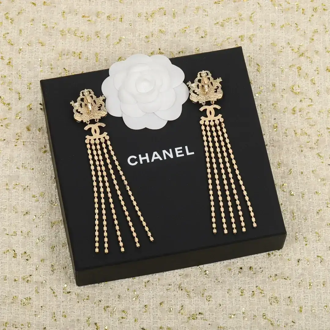 Logo Diamond Earrings (tassel ear clip) 13385655341512669