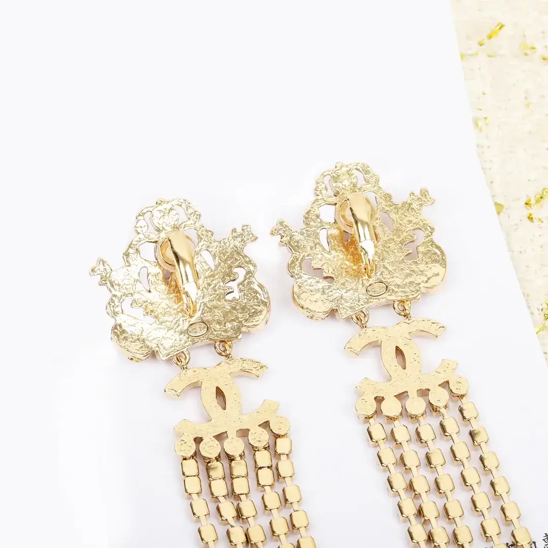 Logo Diamond Earrings (tassel ear clip) 13385655343555926