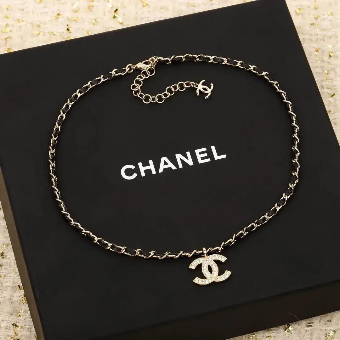 CC Logo Leather Chain Classic Chanel Necklace 13385999895402261