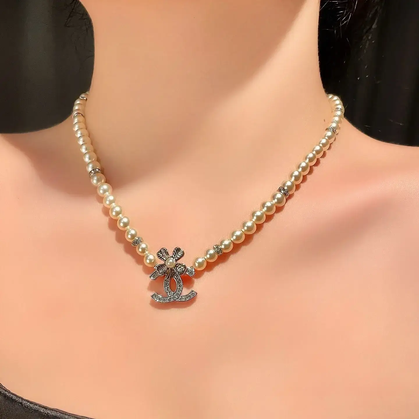 Chanel Necklace Pearl Chain 13386004543888522