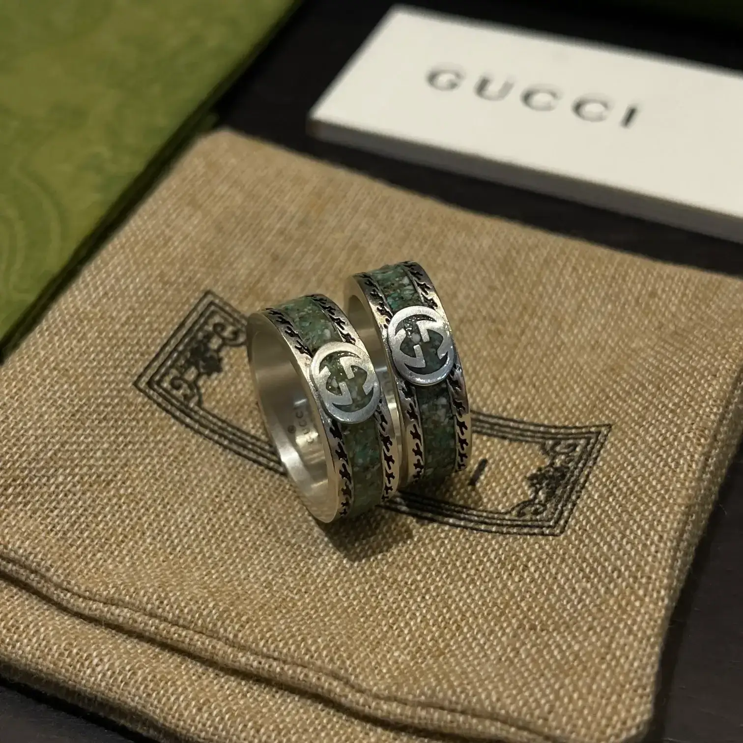 Interlocking G Gucci Enamel Ring