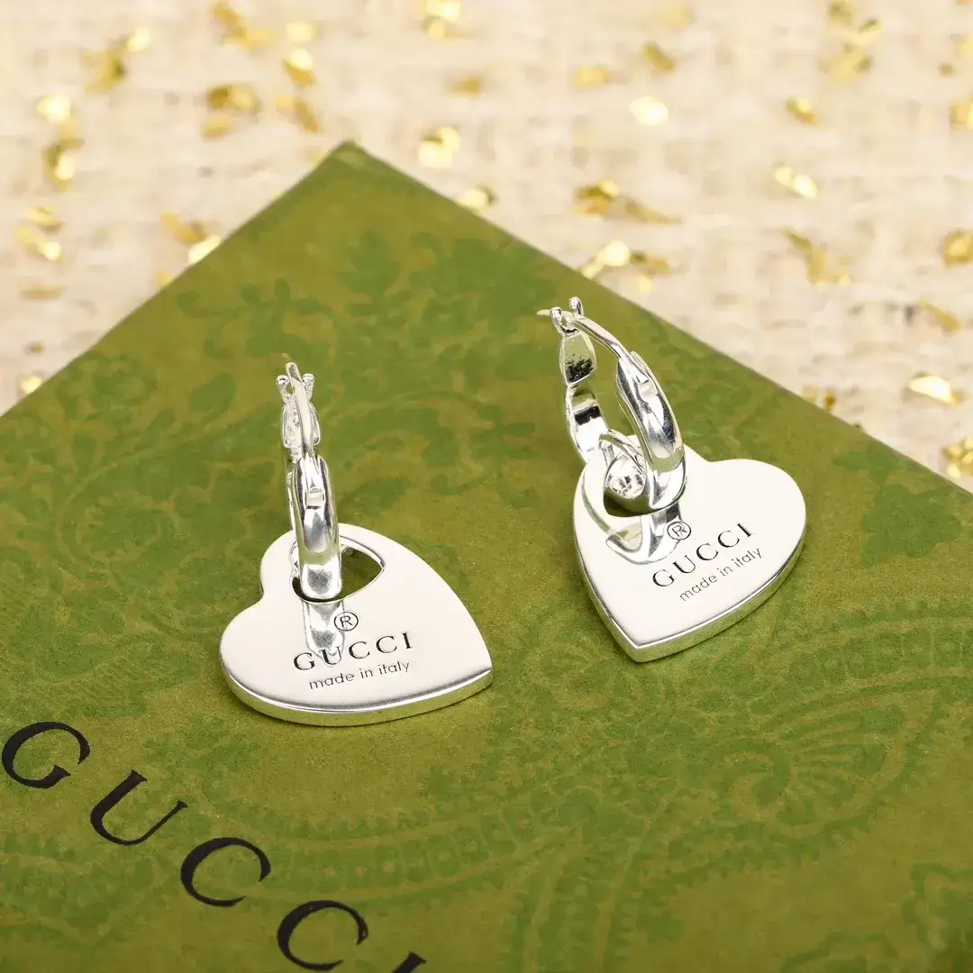 Gucci Heart Earring - Trademark Hoop Earrings With Pendant