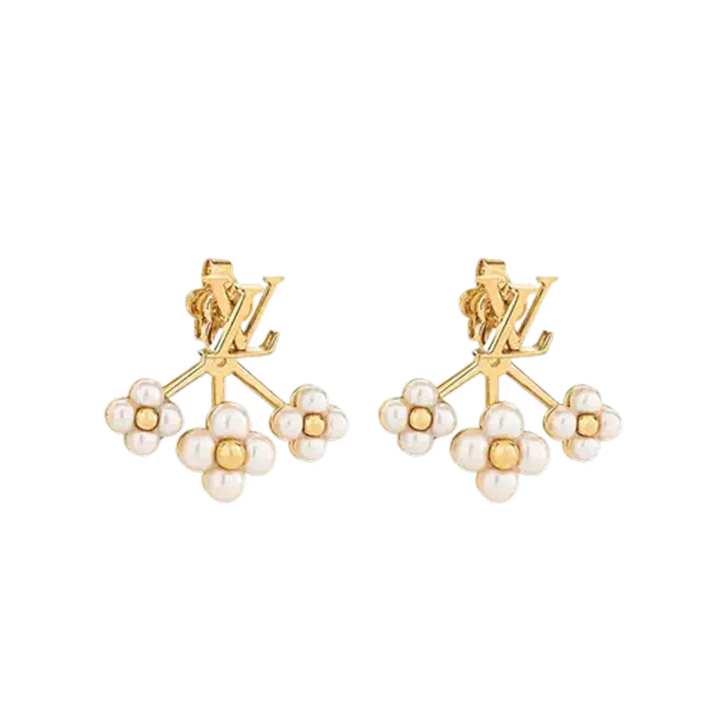 Louis Vuitton lV floragram earrings