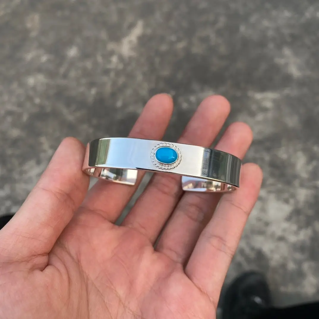 Silver Rope Turquoise Goro's Bracelet - Native American