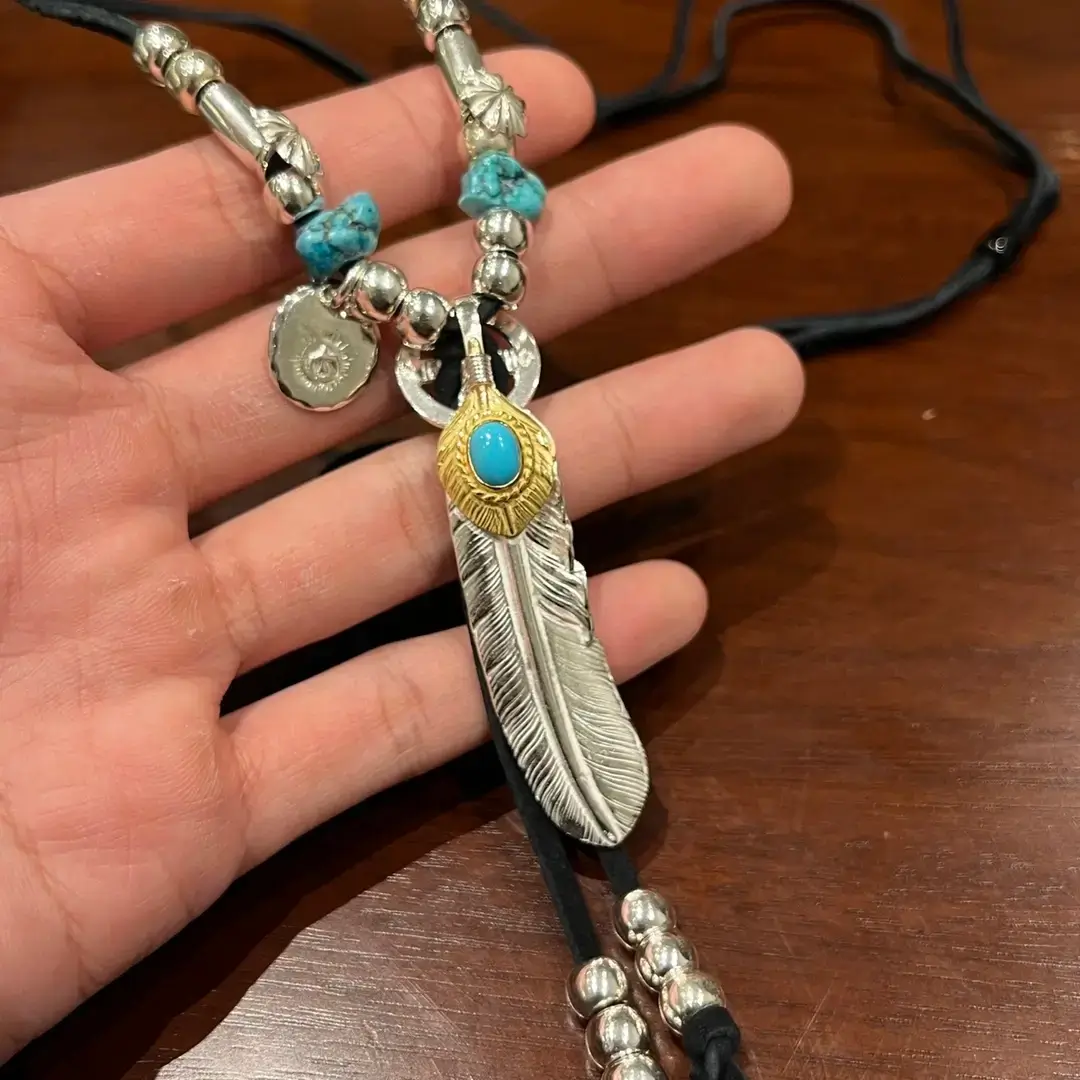 Gold Top Rope Turquoise goro Feathers Setup