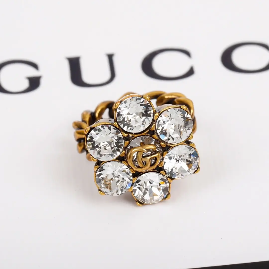 Crystal Marmont Gucci GG Ring - Opulence Luxury & Vintage