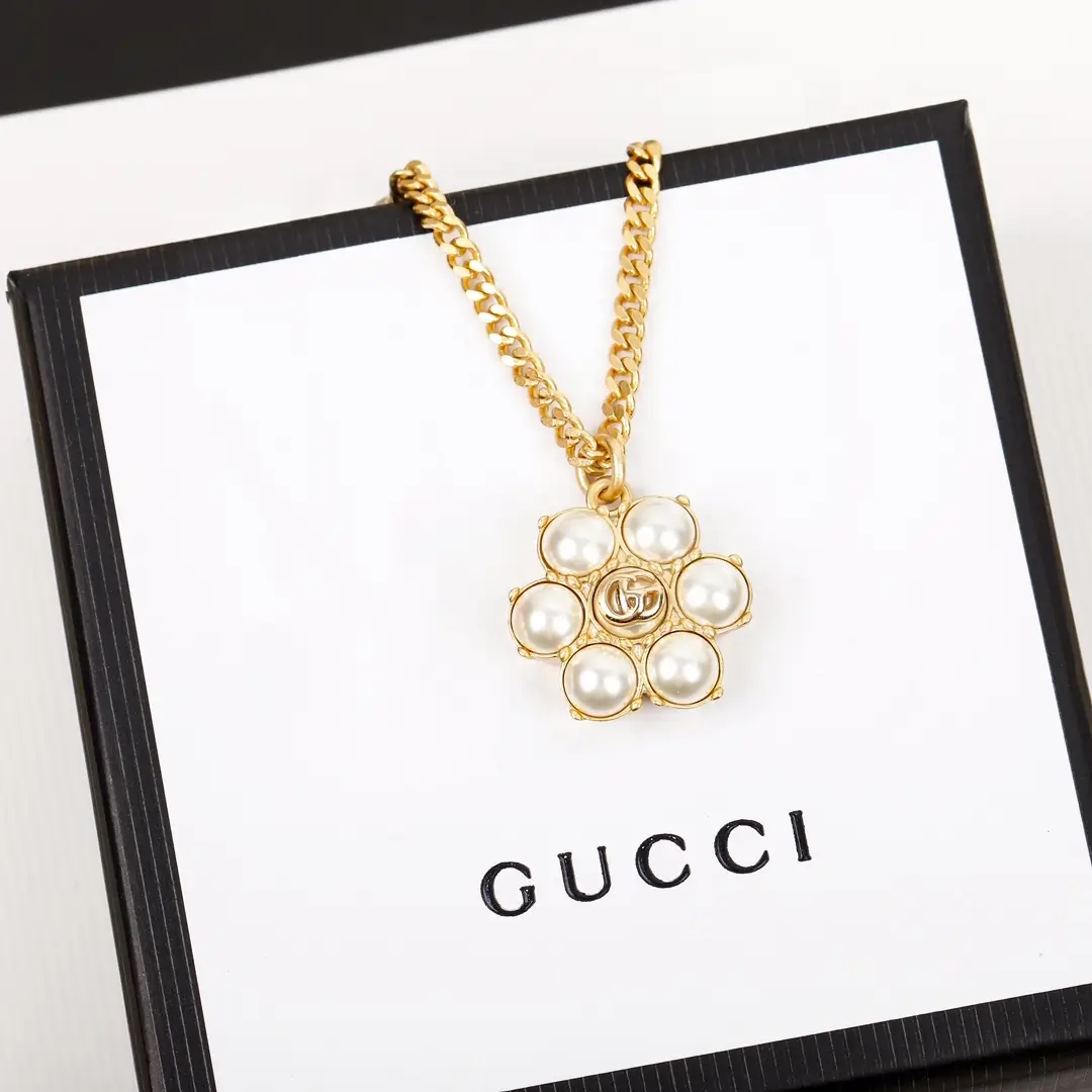 Pearl Gucci Double G Necklace - Romantic Feminine Charm